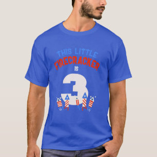 3Rd Birthday This Little FIRECRACKER Is 3 Firework T-Shirt