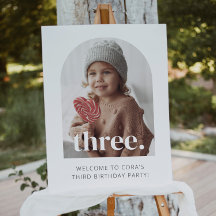 3rd Birthday Three Arched Photo Welcome Sign