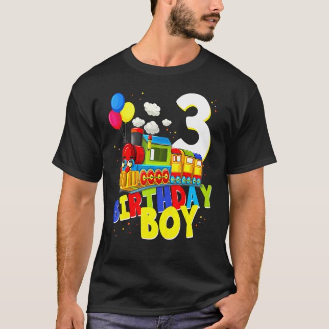 3rd Birthday Train Boys Girls 3 Years Old I'm Thre T-Shirt (Front)