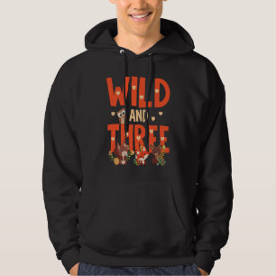 3rd Birthday Wild & Three Woodland Animals For Kid Hoodie