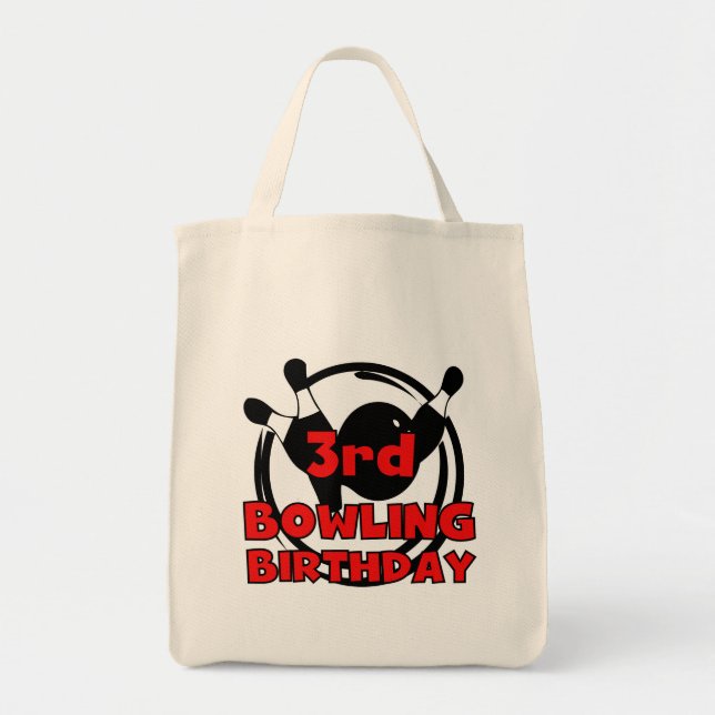 3rd Bowling Birthday Tshirts and Gifts Tote Bag (Front)
