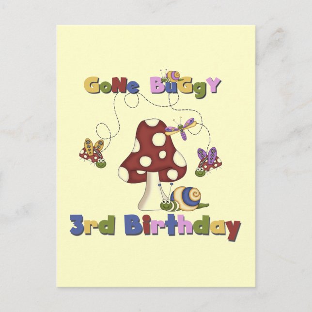 3rd Bug Birthday Tshirts and Gifts Postcard (Front)