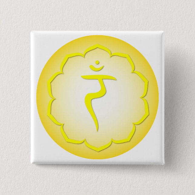 3rd Chakra - Manipura 2 Inch Square Button (Front)