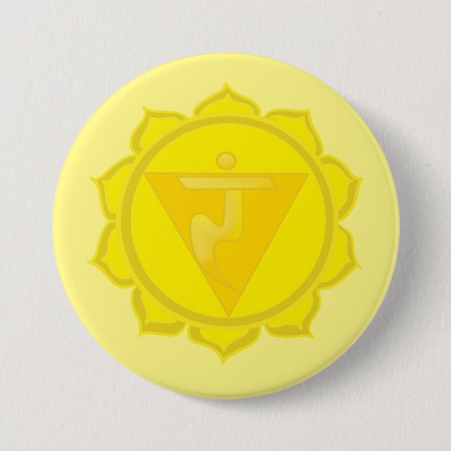 3rd Chakra Manipura Badge 3 Inch Round Button (Front)