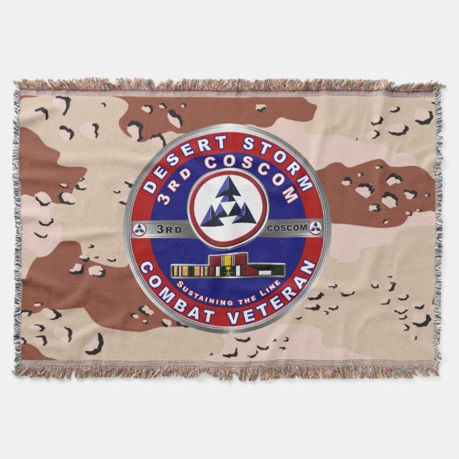 3rd Corps Support Command Desert Storm Veteran Throw Blanket (Front)
