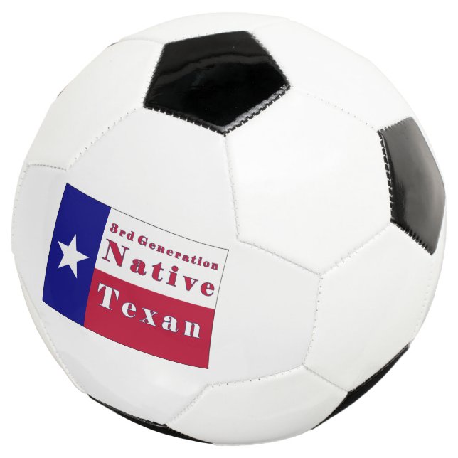 3rd Generation Native Texan Flag Soccer Ball (Three Quarter)