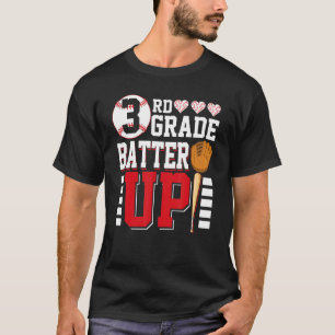 3rd Grade Back To School 3rd Grade Batter Up Bas T-Shirt