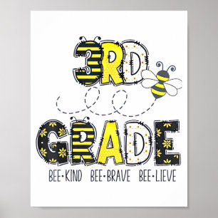 3rd Grade Bee Theme Back To School For Kids  Poster