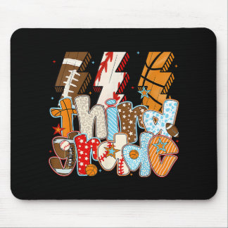 3rd Grade Boys Lightning Bolt Football Baseball Ba Mouse Pad