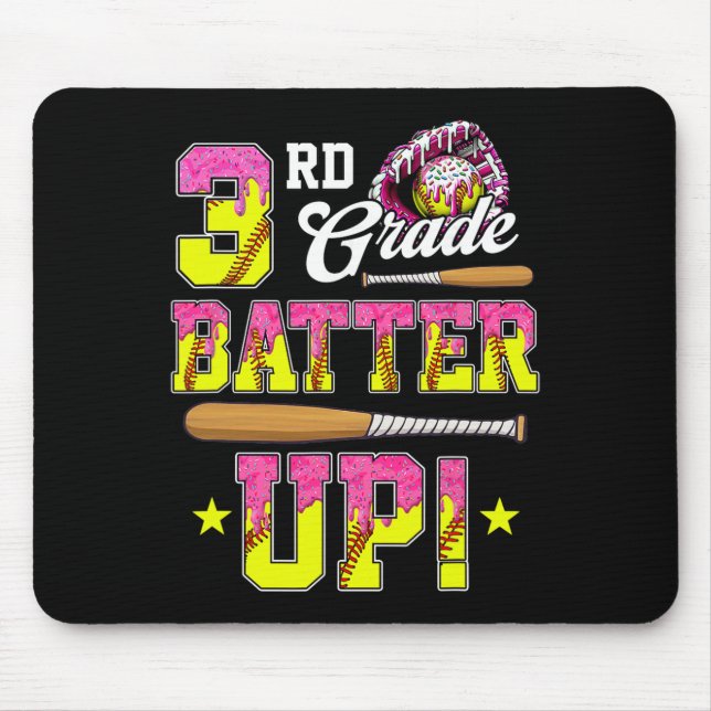 3rd Grade Butter Up Softll Ice Cream Drip Ck To Sc Mouse Pad (Front)