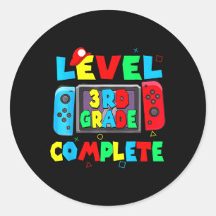 3rd Grade Complete Last Day Of School Video Game 1 Classic Round Sticker