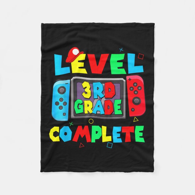 3rd Grade Complete Last Day Of School Video Game 1 Fleece Blanket (Front)