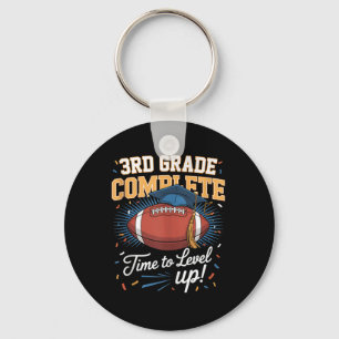 3rd Grade Complete Time To Level Up Football Last Keychain