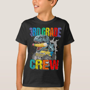 3rd Grade Crew Monster Truck Dinosaur Boys T-Shirt