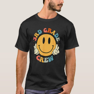 3rd Grade Crew Retro Groovy Teacher Student Back T T-Shirt