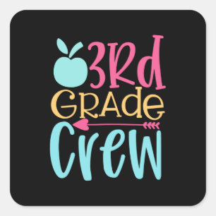 3rd Grade Crew Square Sticker