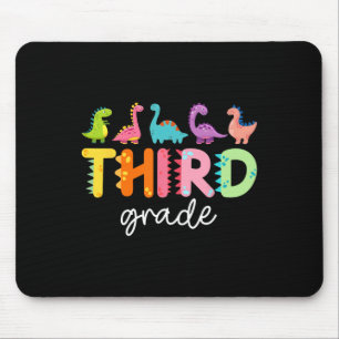 3rd Grade Dinosaur Back To School First Day Of Sch Mouse Pad