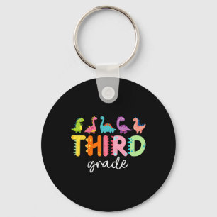 3rd Grade Dinosaur Ck To School First Day Of Schoo Keychain