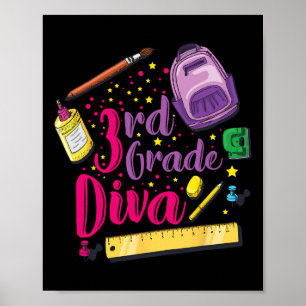 3rd Grade Diva First Day Of School Girl Clothes Gi Poster
