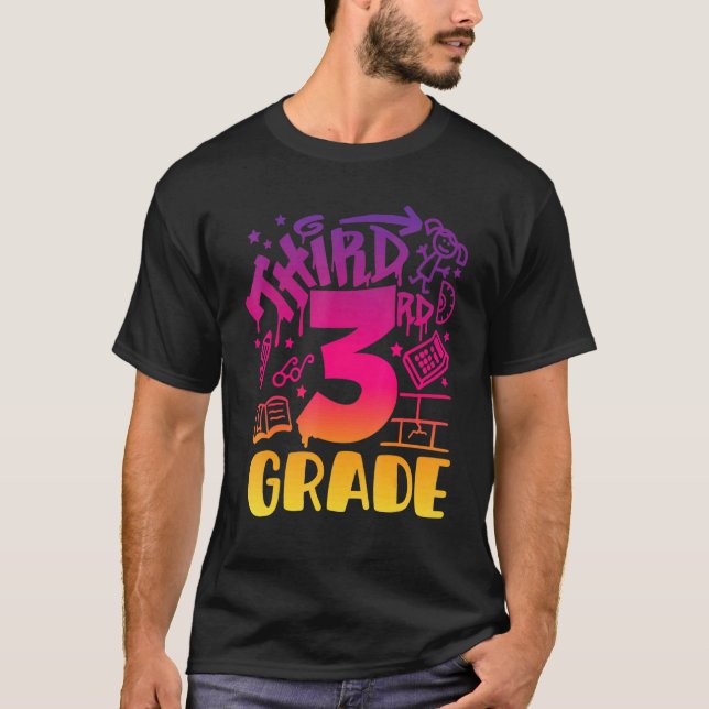 3rd Grade Girl Bfirst Day Of School Teacher Back T T-Shirt (Front)