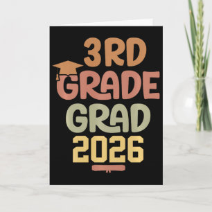 3rd Grade Grad Cl Of 2026 Graduation Bold Cozy Col Card