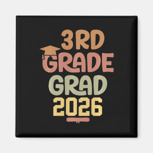 3rd Grade Grad Cl Of 2026 Graduation Bold Cozy Col Magnet