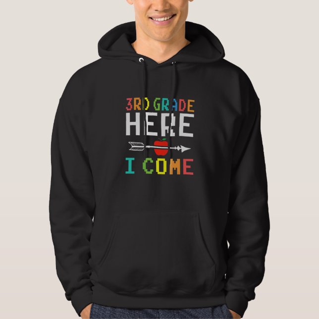 3rd Grade Here I Come Third Grade Teacher Video Ga Hoodie (Front)