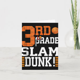 3rd Grade Kids First Day Of School Slam Dunk Baske Card