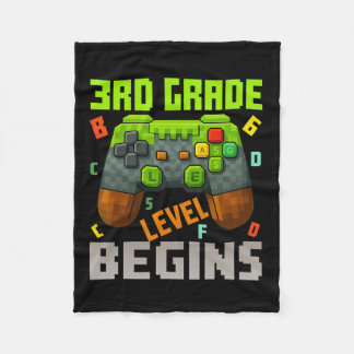 3rd Grade Level Begins – Gamer Ck To School Tee Fleece Blanket
