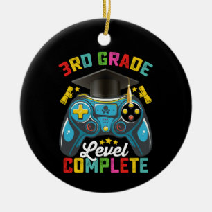 3rd Grade Level Complete Graduation Gaming Gamer Ceramic Ornament