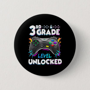 3rd Grade Level Unlocked Back To School First Day 2 Inch Round Button