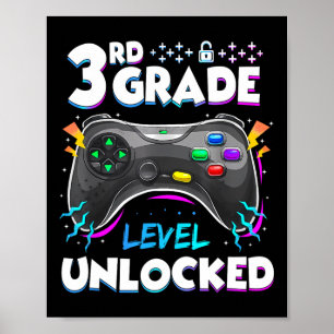 3rd Grade Level Unlocked Back To School First Day Poster