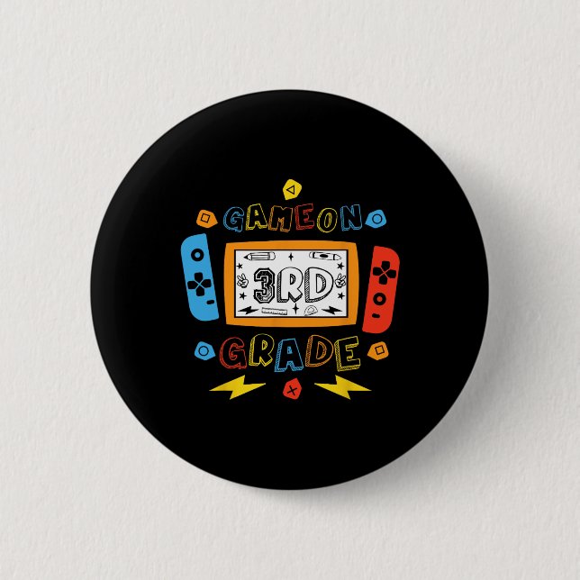 3rd Grade Level Unlocked Game On 3rd Grade Back To 2 Inch Round Button (Front)