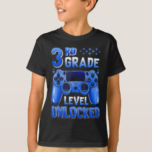 3rd Grade Level Unlocked Gamer First Day Of School T-Shirt