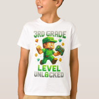 3rd Grade Level Unlocked Gamer T-Shirt – Pixel Vid