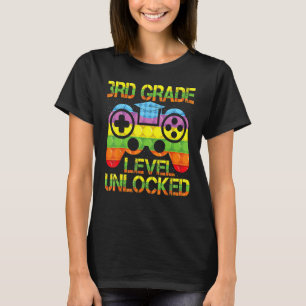 3rd Grade Level Unlocked Pop It Video Game Back To T-Shirt