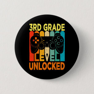3rd Grade Level Unlocked Video Game Back To School 2 Inch Round Button