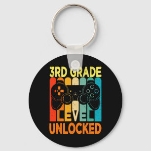 3rd Grade Level Unlocked Video Game Back To School Keychain