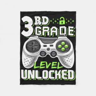 3rd Grade Level Unlocked Video Game Byck To School Fleece Blanket