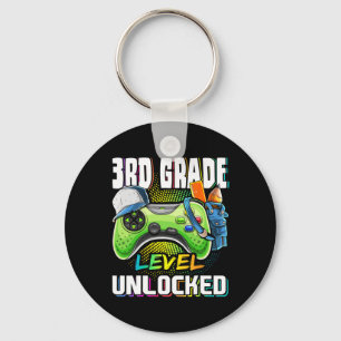 3rd Grade Level Unlocked Video Game Ck To School B Keychain