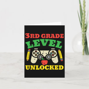 3rd Grade Level Unlocked Video Game First Day Of S Card