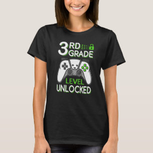 3rd Grade Level Unlocked VideoGame Gamer Back to S T-Shirt