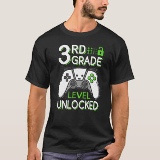 3rd Grade Level Unlocked VideoGame Gamer Back to S T-Shirt