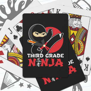 3rd Grade Ninja Kick First Day Back To School Playing Cards