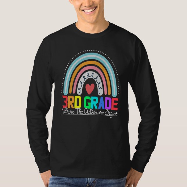 3rd grade rainbow leopard teacher team third grade T-Shirt (Front)