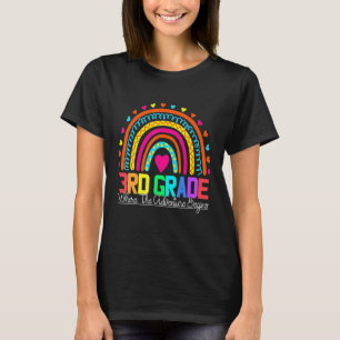 3rd grade rainbow leopard teacher team third grade T-Shirt