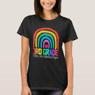 3rd grade rainbow leopard teacher team third grade T-Shirt