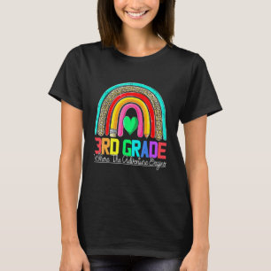 3rd grade rainbow leopard teacher team third grade T-Shirt