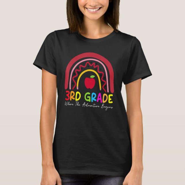 3rd Grade Rainbow Teacher Team Second Grade Squad  T-Shirt (Front)