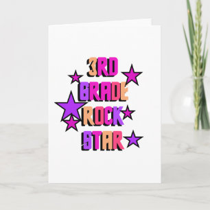 3rd Grade Rock Star Tshirts and Gifts Card